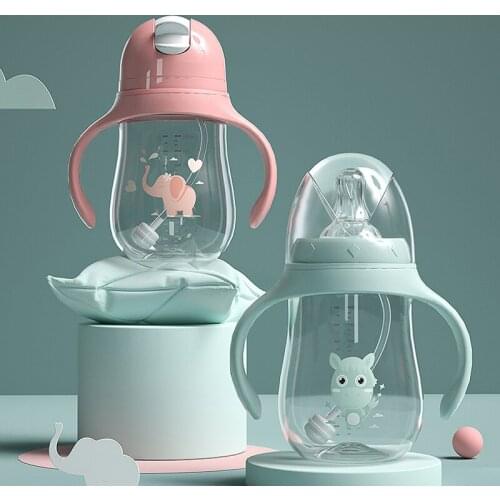 180ml/240ml/300ml Baby Dual-purpose Wide-caliber Feeding Bottle Accessories Drinking Cup Children Cute Breast Pump Water Cup