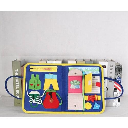 Baby Busy Board Montessori Basic Skills Activity Board Learn to Tie Shoes Lace, Zip, Buckle Educational Learning Toys