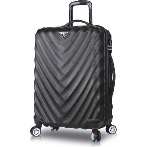 Travel Bag Lotus Medium Size Suitcase Black Abs Unisex Holiday Free Shipment