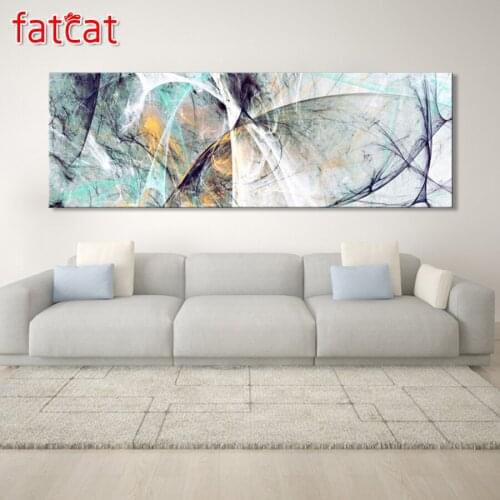 FATCAT large 5D Diy Daimond Painting Abstract line landscape art Full Diamond Painting Round Rhinestone Embroidery Sale AE1234