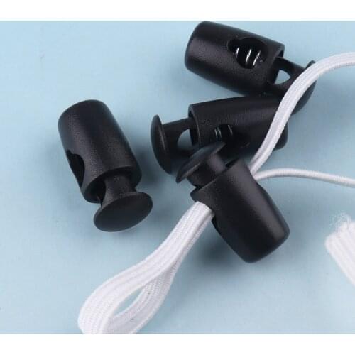 Cord Ends Stopper 50pcs 20*6mm Rope Cord Stops Black Cord Locks elastic cord Toggle Cord Toggle Lock