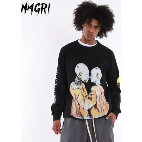 Asap Rocky T-shirt Men O-Neck Long Sleeve Hip Hop Design Funny Graphic Loose Casual Letter Print Autumn Winter Cotton Tops Tee