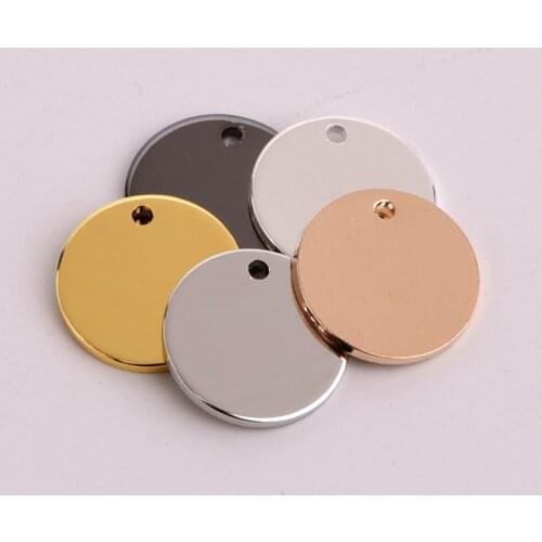 20 pieces of 10 * 1mm5 color single hole glossy round label DIY handmade accessories necklace / bracelet pendant pendant jewelry