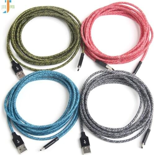 100pcs/lot USB Type C Cable Fast Charge Wire Cord Cloth Yarn USBC Cable for Xiaomi Mi2 Oneplus 7 Pro Mobile Phone USB-C Charger
