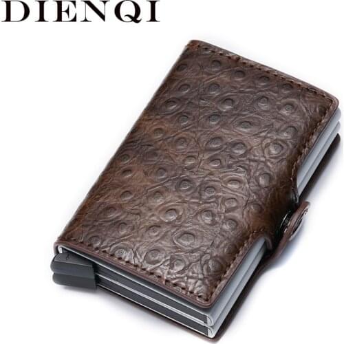 DIENQI Men Rfid Credti Card Holder Wallet Case Protective Business Card Holder Protection Aluminum Metal Wallet for Credti Cards