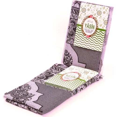 Prayer Rug Set 2 Pieces Muslim Set Arabic Islamic Mevlüt Umrah Gift Sijadat Prayer Rug | Small Yasin i Şeriff