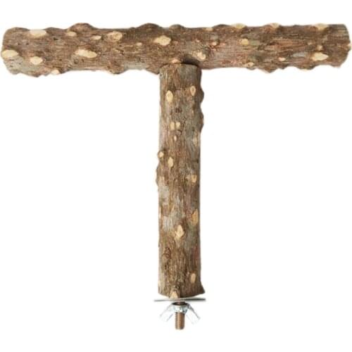 Natural Wood Perch Parrot Bird Standing Bar with Apophysis Grinding Claw Bar for Small Medium Birds Easy Install