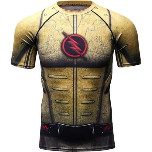 2021 Summer New Mens 3d Cartoons Printed Men Running Fitness Sport Wears Over Sized Round Neck T Shirt Breathable Tights