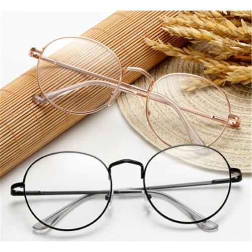New Fashion Women Men Metal Vintage Round Glasses Frame Oversized Eyeglasses Optical Spectacles Vision Care Eyewear for Unisex