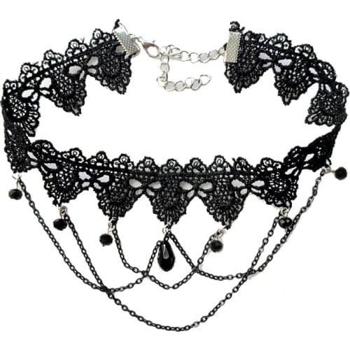 YiYaoFa Handmade Lace Choker Necklace for Women Accessories False Collar Multi Layer Necklace Lady Gothic Party Jewelry GN-156