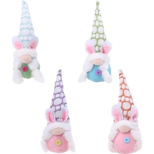 Easter Bunny Gnome Handmade Rabbit Plush Toys Doll Ornaments Spring Kids Easter Gifts Holiday Home Party Household Decoration