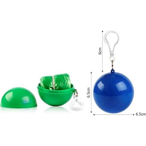 Portable Raincoat Ball Disposable Rain Poncho Unisex Rainwear Keyring Ball Camping Fishing Tourism Emergency Poncho Keychain