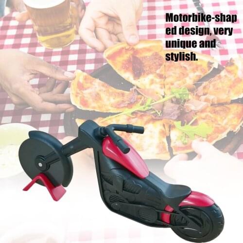 Unique Motorcycle Pizza Cutter Stainless Steel Pizza Wheel Cutter Motorbike Roller Pizza Chopper Slicer Peel Knives Knife Tools