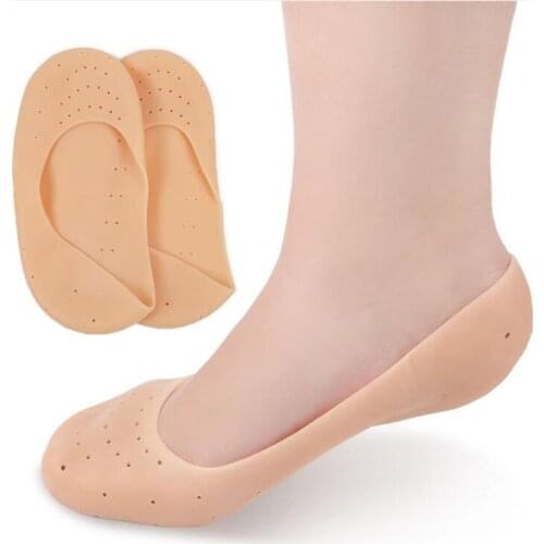 2Pcs Silicone Insole Gel Sock Foot Care Feet Protector Pain Relief Crack Prevention Moisturize Dead Skin Removal Sock Sole Pads