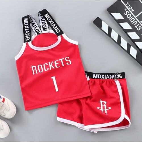 2 4 5 7 8 Age Boys Tracksuit Children Vest + Shorts Two Piece Set Big Girl Basketball Clothes Suit 2021 New