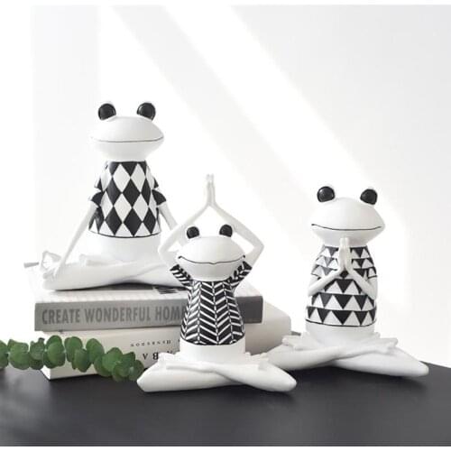 Meditation Frog Statue Frog Statue Small Ornament Resin Animal Sculpture Home Desk Decoration Tea Pet Office Figurine