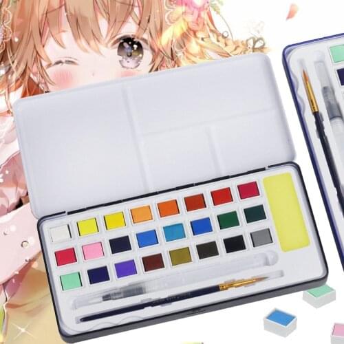 Art Supplies Solid Watercolor Paint Set School Water Color Pigment Paint Set Student Drawing Painting Hand-painted Stationery