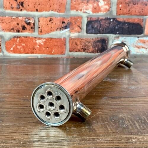 Clamp 2" (51mm) OD64mm Copper Condenser, Dephlegmator, Reflux, Distiller Condenser. 450mm, 8 pipes . Copper 99,99