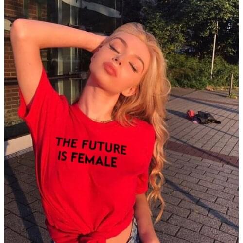 THE FUTURE IS FEMALE Print Women Tshirt Summer Casual T Shirt for Lady Girl Top Tee Fashion Tumblr Grunge Tshirts