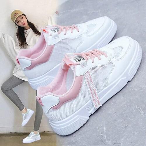 Womens White Shoes Summer New Board Shoes Womens Street Shooting Student Casual Shoes Breathable Womens Mesh Shoes