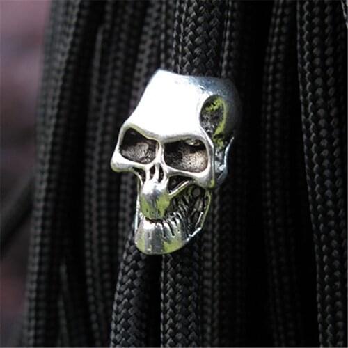 1/3pcs Skull Brass Knife Beads Umbrella Flashlight Rope Cord Outdoor Bracelet Rope Pendant EDC Paracord DIY Weave Accessories