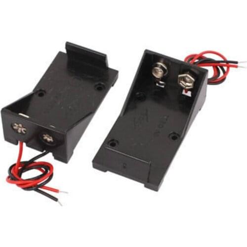 10pcs 2-Wires Lead 9V Battery Holder Screw Mounted Storage Case Box Connector