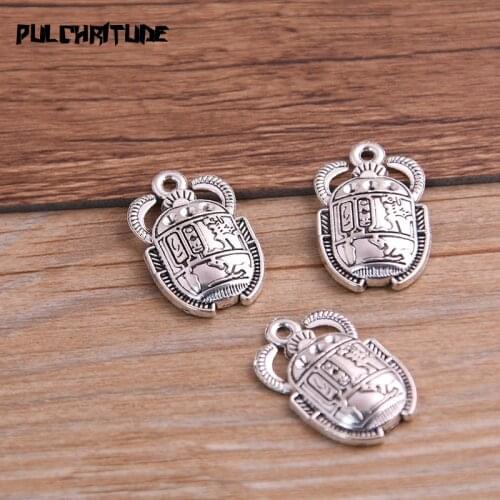 10pcs 16*26mm Ancient Silver color Color Metal Zinc Alloy Beetle Charms Fit DIY Jewelry Animal Pendant Charms Makings