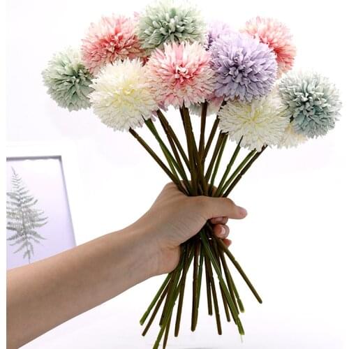 2/3/5Pcs Artificial Dandelion Ball Silk Flower Bunch For Home Garden Decor Fake Flowers Bouquets Wedding Birthday Party Decor