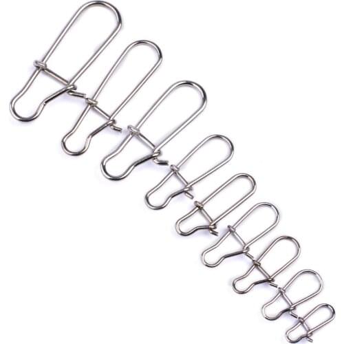 20pcs/lot Stainless steel super strong pin fishing bait pin Stainless Steel Fast Clip Lock Swivel Solid Rings Fishing Hooks