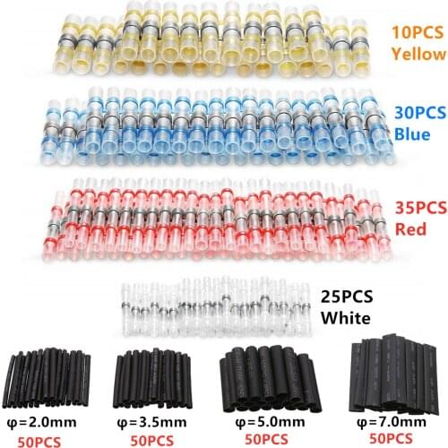 300PCS Waterproof Insulated Solder Seal Sleeve Wire Connectors Kit Heat Shrink Fast Butt Connectors Electrical Wire Terminals
