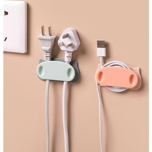 4PCS/Set Wall Mounted Punch Free Mobile Phone Plug Hook Organizer Storage Box Remote Control Mounted Wall Holder Charging Hooks
