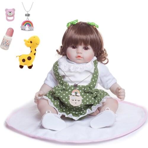 45CM Silicone Reborn Baby Doll Toys Vinyl Cloth Body Princess Toddler Babies Dolls Alive Birthday Gift Play House Toys Bonecas