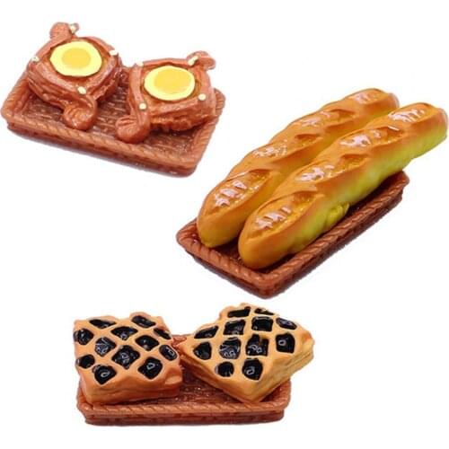 5Pcs Resin Bread Design Simulation Miniature Dollhouse Model Toy Phone Decor