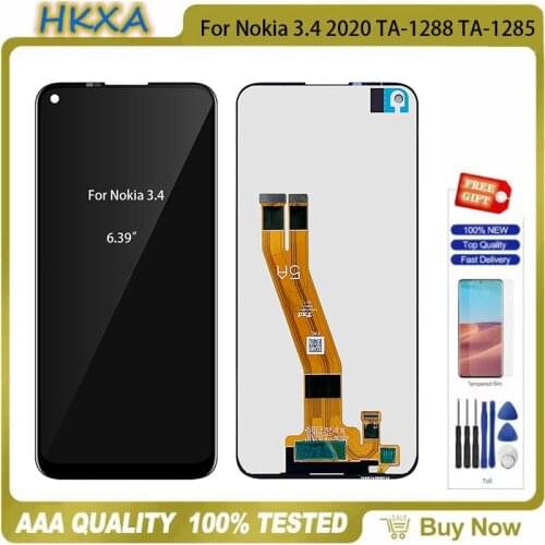 6.39" Original LCD Screen For Nokia 3.4 2020 TA-1288 TA-1285 Display Touch Screen Digitizer Assembly Replacement Parts Free Tool