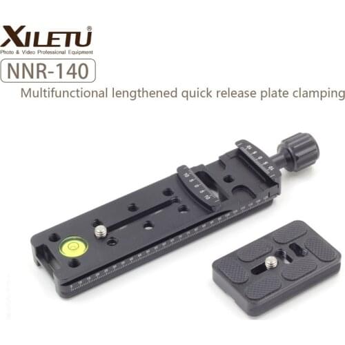 XILETU NNR-140 Aluminum Camera Bracket Lengthened Quick Release Plate Clamp for Tripod Panoramic and Macro Shooting Arca Swiss