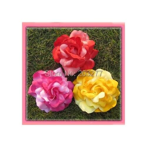 Free shipping!12pcs/lot 7colors rose flower fabric flowers hair accessory hair clip brooch pin hair holder