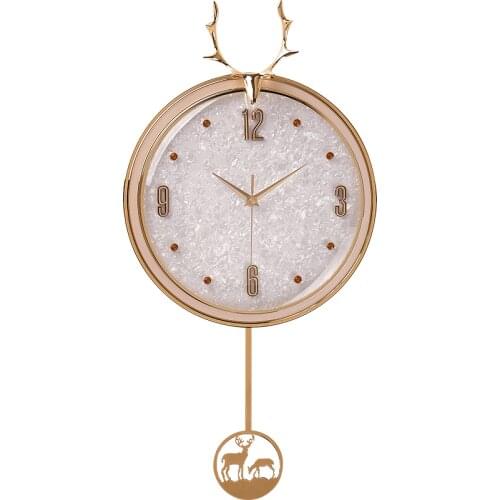Large Wall Clock Modern Design Simple Metal Clock Living Room Creative Pendulum Clocks Home American European Modern Clock C065