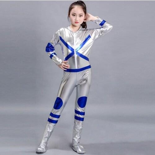 Childs Kids Space Boy Man Suit Astronaut Fancy Dress Costume Outfit Robot Astronaut Performance Space Dance Show