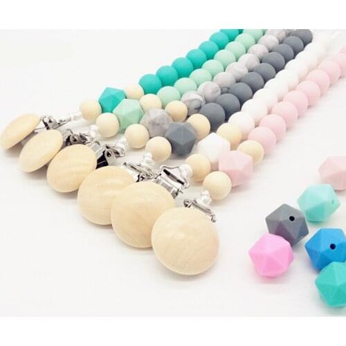 Baby Pacifier Clip Chain Wooden Bead Clip Accessories Nipple Clasps DIY Baby Teething Teether Necklace Toy DIY Bead Tool