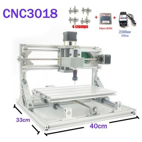 CNC 3018 ER11 GRBL Control Diy CNC Machine 3 Axis pcb Milling Machine Wood Router Laser Engraving with 450nm 2.5w Laser Module