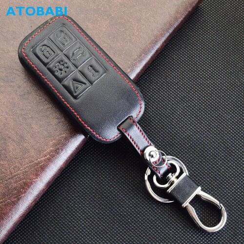 ATOBABI Leather Car Key Case For Volvo S60 S80 V40 V60 V70 XC60 XC70 2013 2014 2015 6 Buttons Smart Remote Control Protect Cover