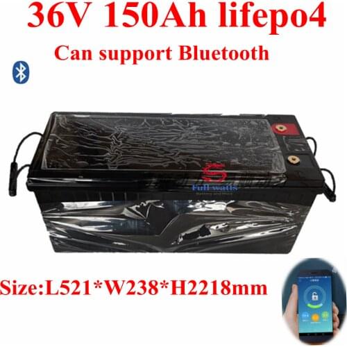 36V 150AH lifepo4 lithium battery Bluetooth BMS APP for 3000w 2000W tricycle UPS vehicle scooter boat camping + 10A Charger