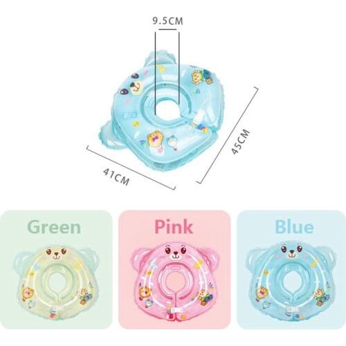 Inflatable Baby Swimming Ring Child Neck ring trainer Bathtub Swimming Pool Toy Neck Ring Tube Safety Green