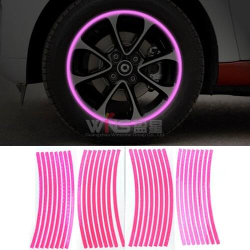 2 sets Waterproof Reflective Crystal Wheel Rim Strip Sticker Whole Sale for BMW Mini Cooper All Car Accessories Decoration