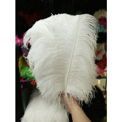 Wholesale 10pcs Quality big Pole natural white ostrich feather 45-50cm /18-20inch wedding Carnival stage performance