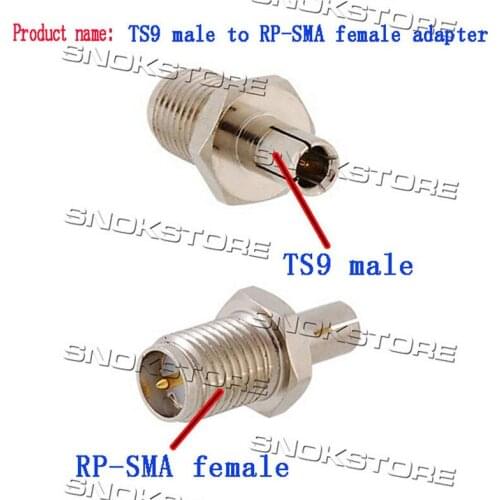 Wholesale TS9 male plug to RP-SMA female (center male pin) jack Straight RF connector Adapter