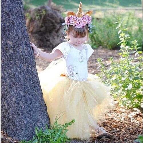 Flower Girl long Tutu Skirt Lovely Champagne Princess Girls Birthday Party Skirts Phot champagneos ball gown costume clothing