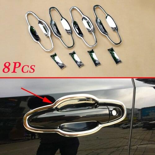 Fit For Toyota Highlander Kluger Accessories Chrome Door Handle Cup Bowl Protect Cover Trim 2014 2015 2016 2017 ABS Molding