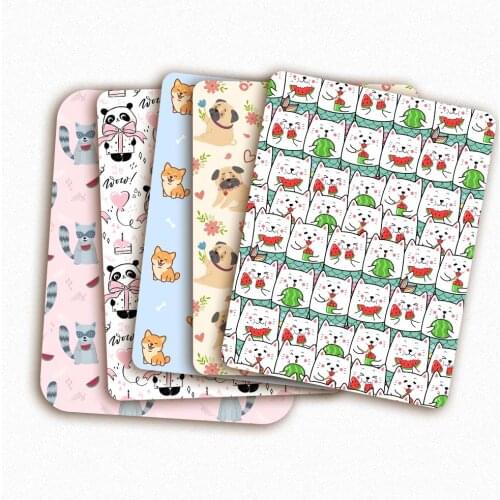 Polyester Cotton Fabric By The Meter Panda Cat Corg Printed Sheet Cloth For Sewing Craft Dress Needlework Accessories DIY 45*145
