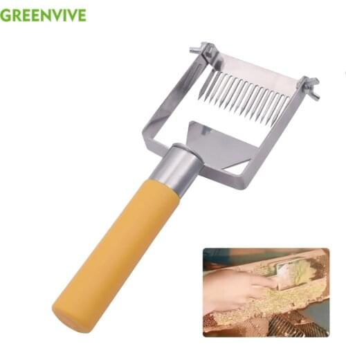 Beekeeping Tools Professional Apiculture Uncapping Fork Stainless Steel Honeycomb Honey Scraper Plastic Handle Uncapping Fork